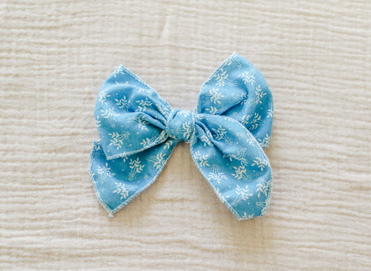 Blue Floral Fable Bow