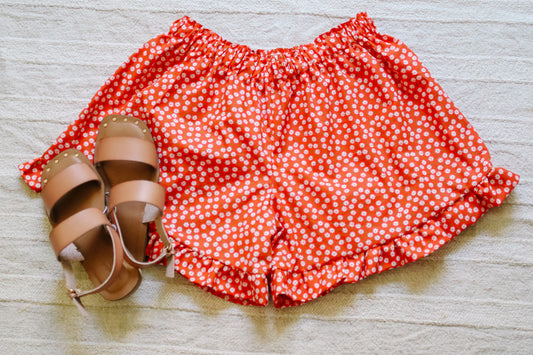 Summer Floral Ruffle Shorts - Adult