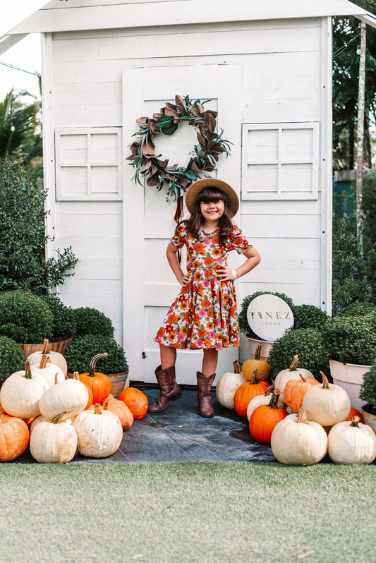 Fall Floral Twirl Dress