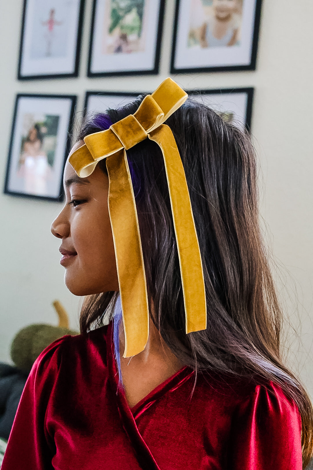 Long Velvet Ribbon Bow