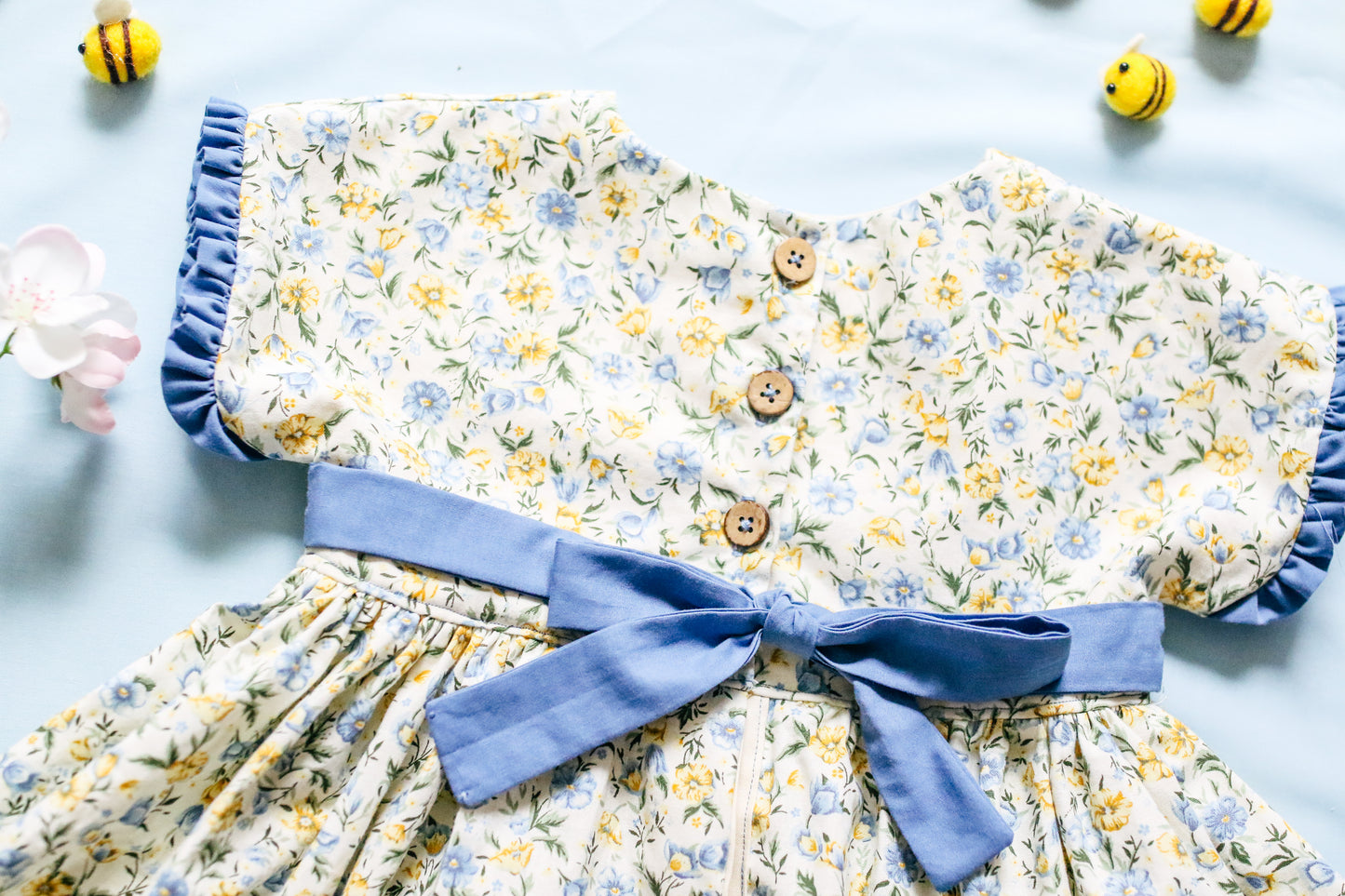 The Camilla Dress-Blue & Yellow Floral